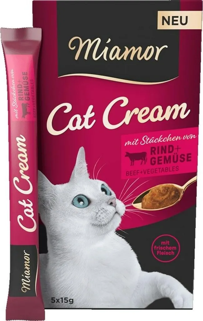 Appétence difficile ? Miamor Cream Bœuf et Légumes pour Chat 5x15g