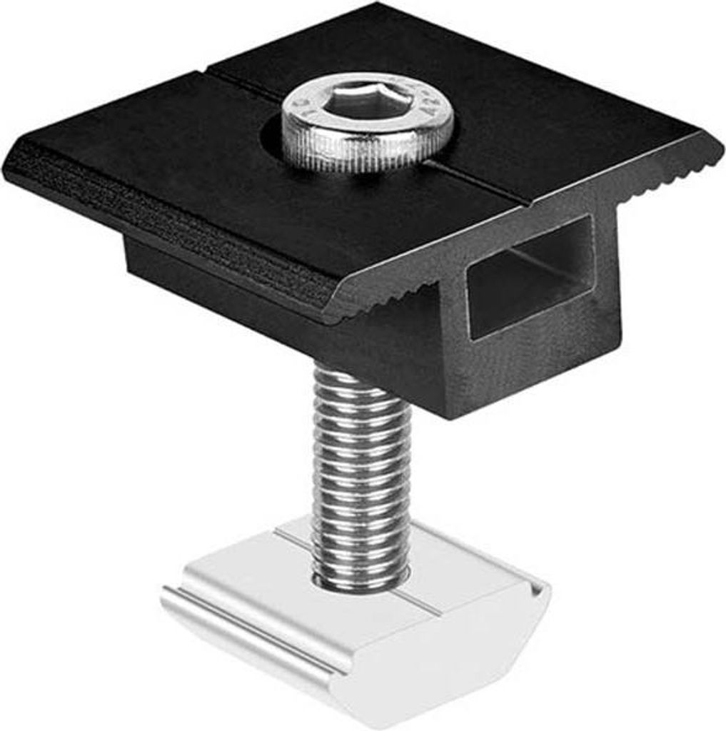 INF Photovoltaik Halterung Mittelklemme 30mm aus Alu mit Gummi, 10er Set