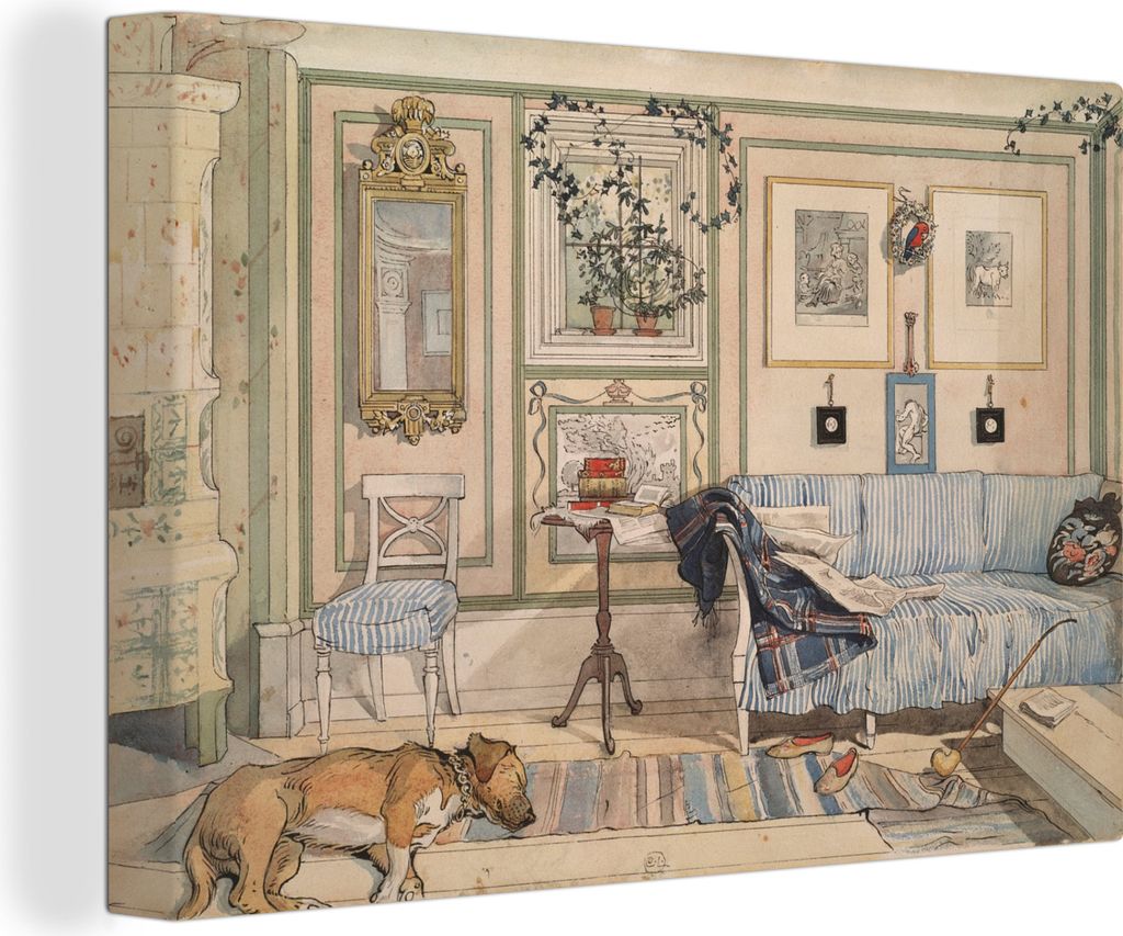 OneMillionCanvasses - Leinwandbilder - 140x90 cm, Gemütliche Ecke - Carl Larsson, Wandbilder Kunstdruck Wanddekoration - Foto auf Leinwand - Gem...