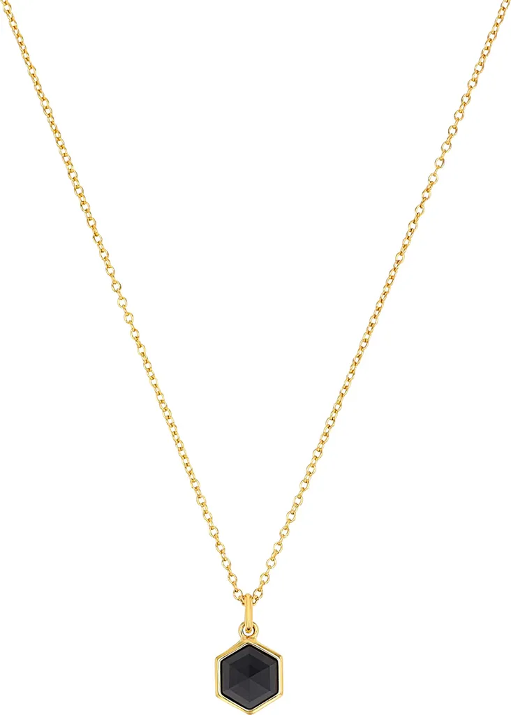 Collier Hexagonal Argent doré et Zirconium s.Oliver pour Femme chic