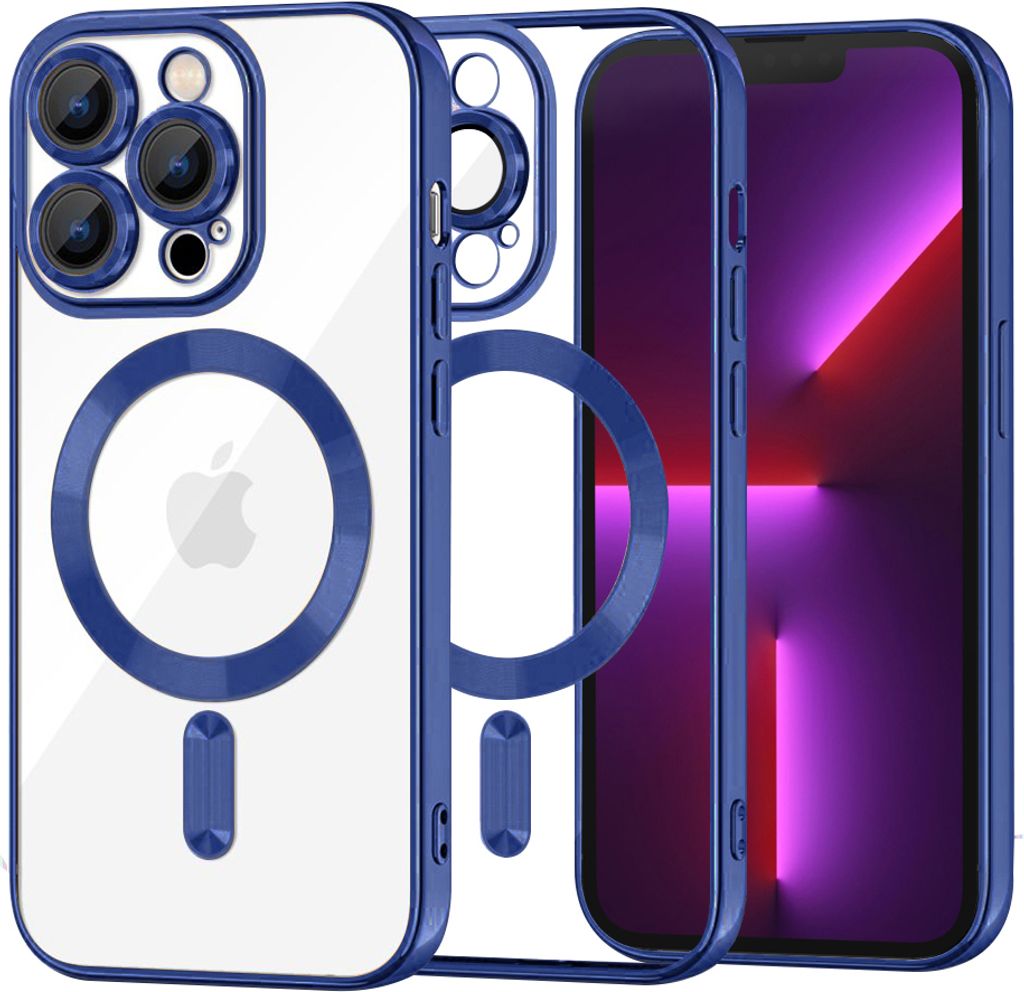 Techsuit Luxury Crystal Back Cover Hülle mit MagSafe für Apple iPhone 13 Pro - Dunkelblau