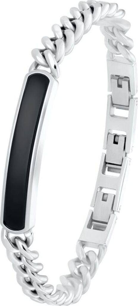 s.Oliver Panzerarmband für Herren aus Edelstahl mit Achat
