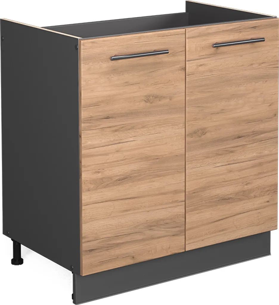 Mobile Sottolavello 80 cm Vicco Fame-Line Quercia e Antracite Cucina