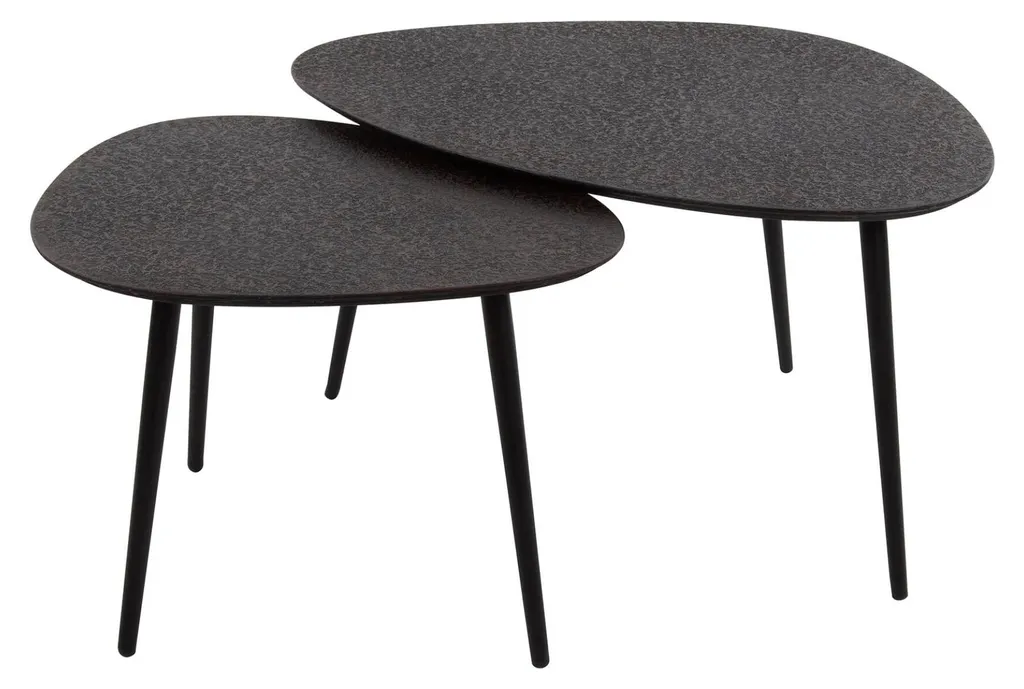 Table basse de salon 80 cm noir métallisé pour petit et grand espace