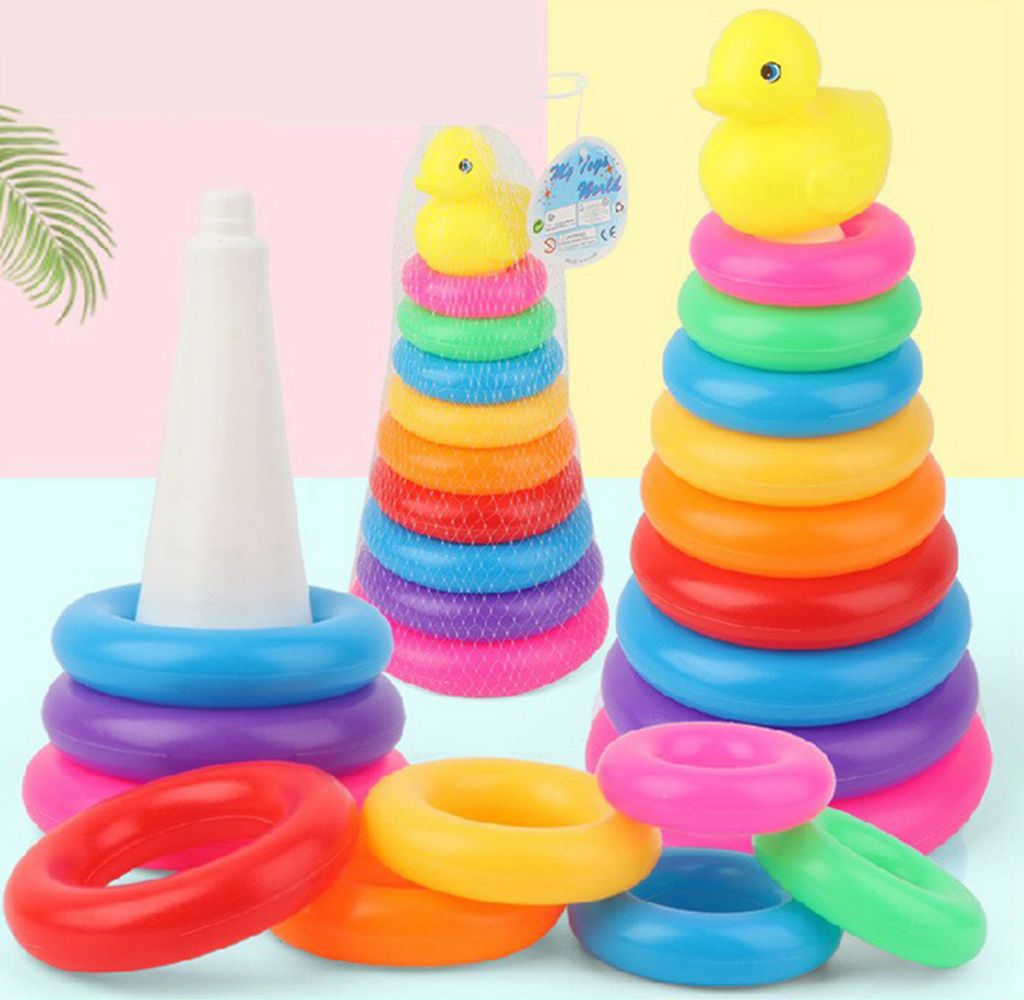 Baby Spielzeug Ente Stapelring Spielzeug Kinder Toss Produktbild 5