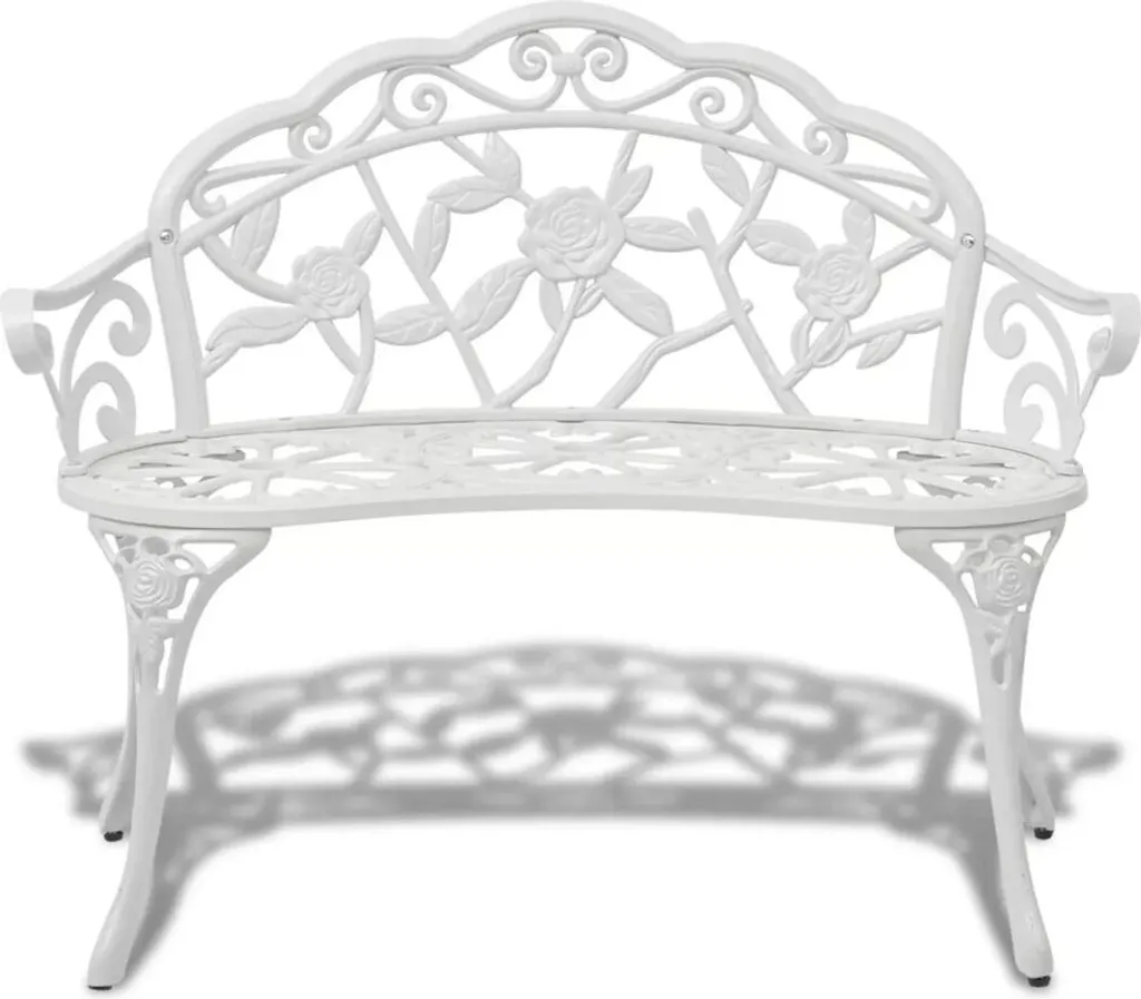 Petit Banc de Terrasse Blanc 100 cm vidaXL Aluminium pour Détente