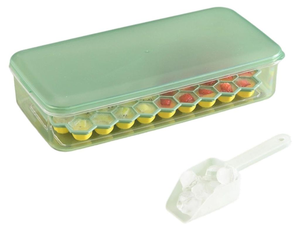 Eiswürfelformen mit Deckel | Sechseckige Eiswürfelformen mit Deckel und Behälter, wiederverwendbare Eiswürfelform für gekühlte Getränke, Whi...