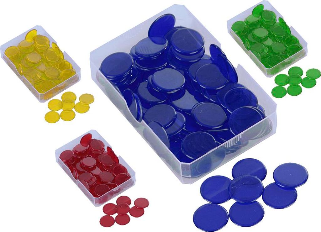 TimeTEX Kunststoff Plättchen transparent, einfarbig, 100 Stück in Box