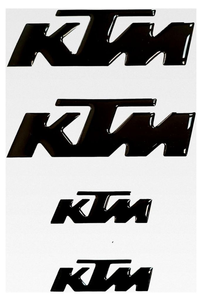 4 geharzte 3D-Gel-Aufkleber in verschiedenen Farben, Wappen Logo, passend für KTM Motorrad (schwarz)