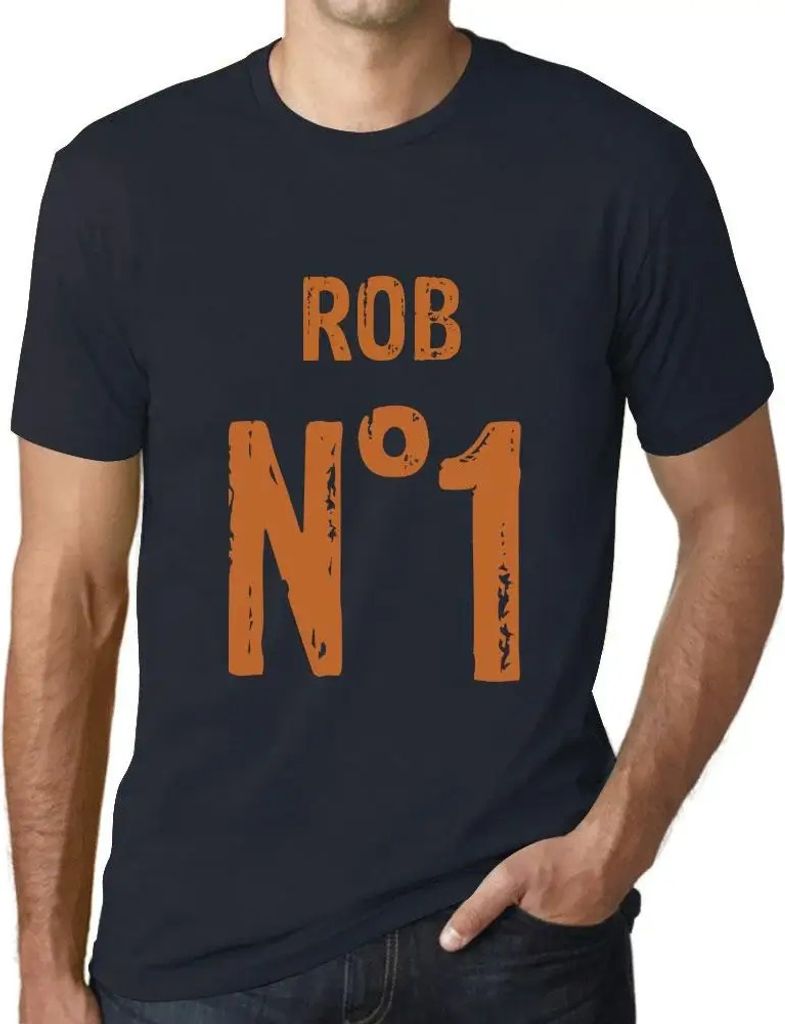 Herren Grafik T-Shirt Rob No 1 Öko-Verantwortlich Vintage Jahrgang Kurzarm Lustige Druck Geburtstag Geschenk Mann