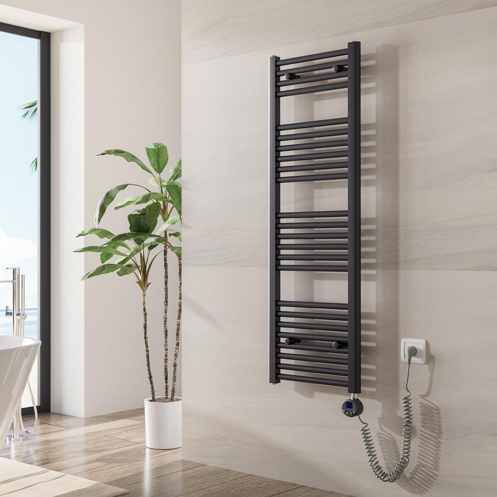Heilmetz Heizkörper Elektrisches Badheizkörper Handtuchtrockner 120x40 cm Anthrazit Handtuchwärmer