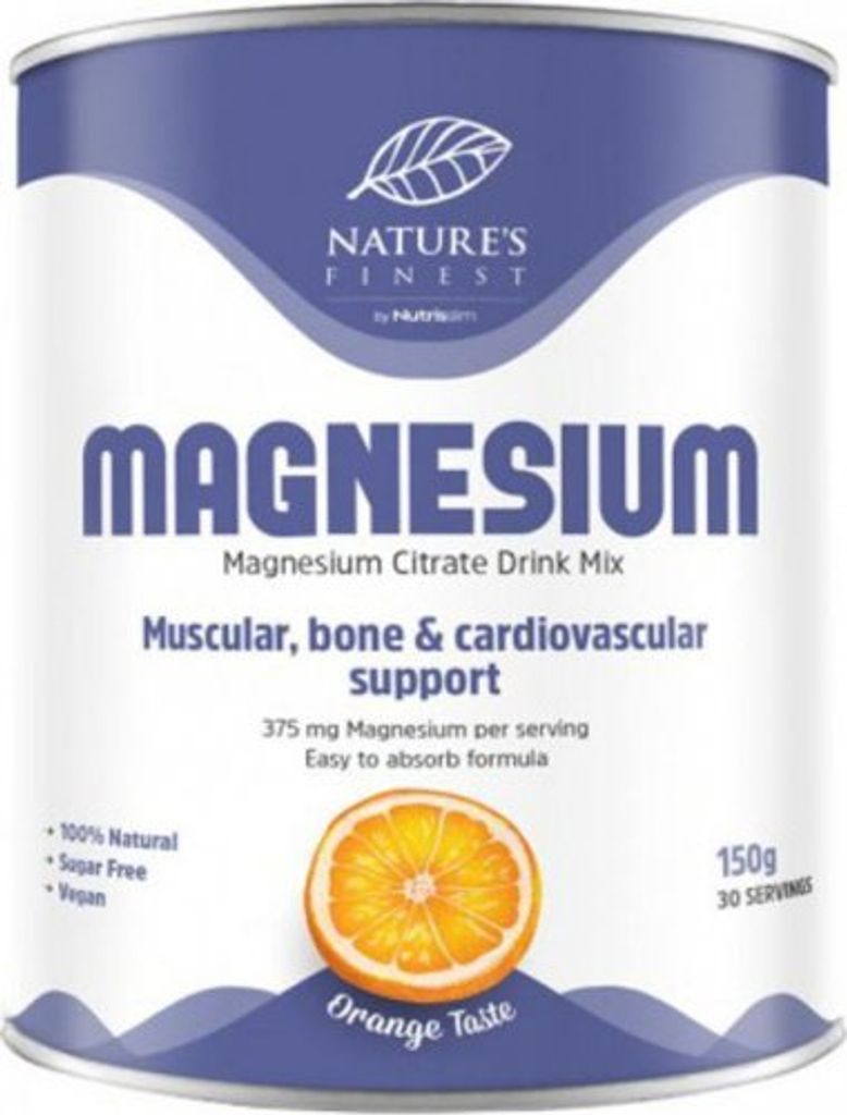 Magnesium Citrate Pulver (375mg) mit B-Komplex, Hochdosiert, Vegan - Nature's Finest - 150 g