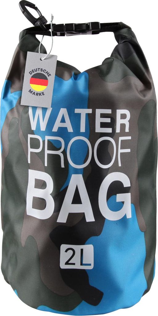 Bestlivings 2er Set Schwimmbeutel Blau "Drybag" 28 x 18 cm, wasserdichte Tasche für Sport und Freizeit, 2 Liter Packsack wasserfest, Beutel für A...