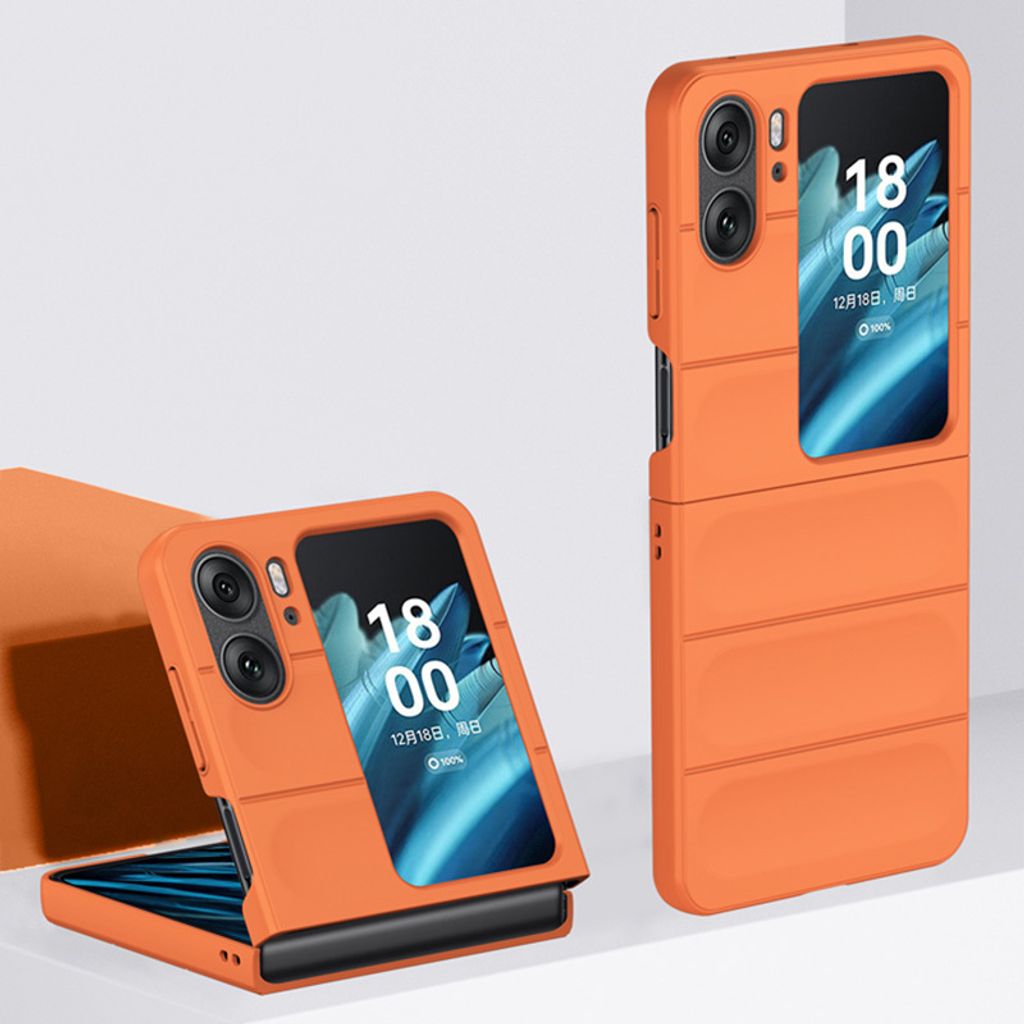 Oppo Find N2 Flip Hülle, Silikon Gummiert Stossfest Anti-rutsch Schutzhülle für Oppo Find N2 Flip Orange
