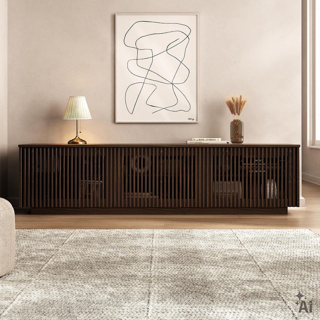 Lowboard OLE 175 cm, Massivholz, TV bis 70 Zoll - Nussbaum Produktbild 