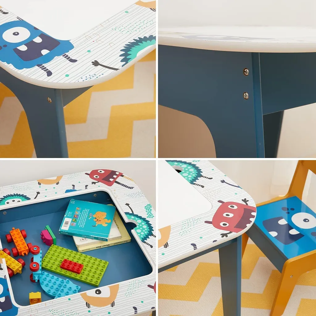 Table de Jeu Monster Ginger Home avec Plateau Réversible pour Enfants - 15