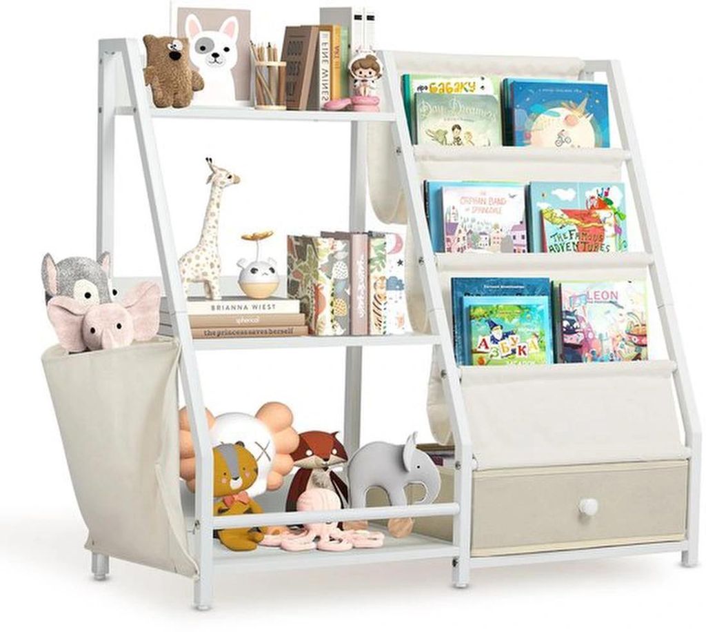 Kinderboekenkast und Spielzeugorganisator mit Tierdesign für Kinderzimmer