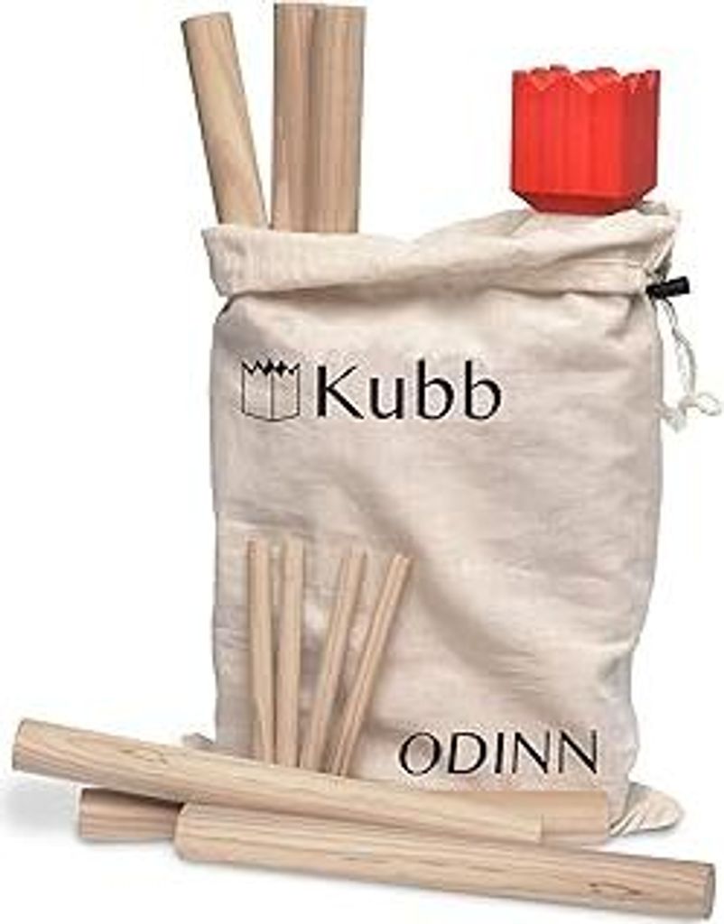 Kubb Wikinger Spiel Holz XXL - Toyfel Original Schwedenschach FSCmassives & schweres Buchenholz - Outdoor Spiele Wikinger Wurfspiel Bodenspiele Gar...