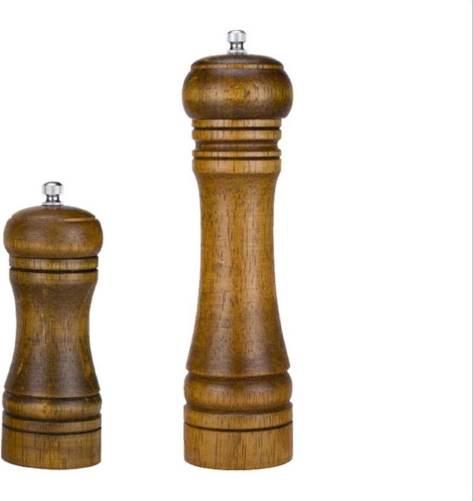 Salz- und Pfeffermš¹hlen, Salz- und Pfefferstreuer aus Eichenholz mit Keramikrotor šC 1 Stš¹ck in Retro-Farbe (12,7 cm) + 1 Stš¹ck in Retro-...