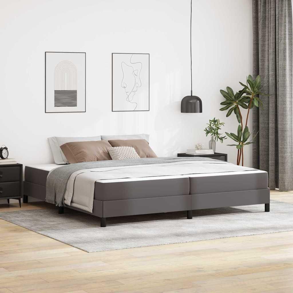 Stabli Möbel Bett Sonstiges Grau 200 x 200 cm Kunstleder Klassische Betten CC6094