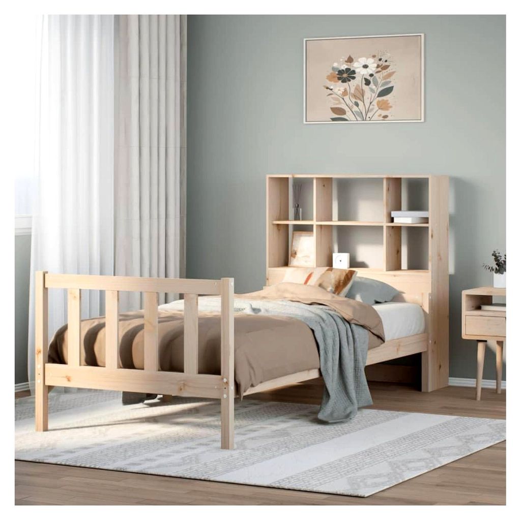 Bücherregal Bett ohne Matratze 100x200 cm aus Kiefernholz