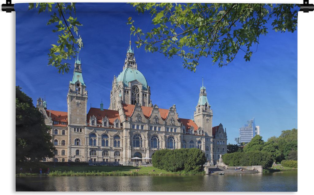 MuchoWow Wandteppich Wandbehang Das neue Rathaus Hannover 60x40 cm Tapisserie Dekoration Wandtuch - Wanddekorationen
