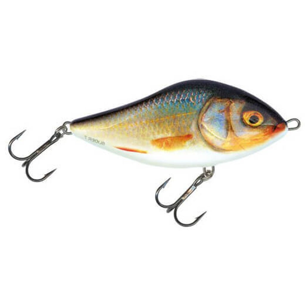 Salmo Slider Jerkbait Wobbler , Salmo Farben:Real Roach, Länge/Gewicht/Laufverhalten/Tauchtiefe:10cm / 36g / schwimmend / 1.0-1.0m