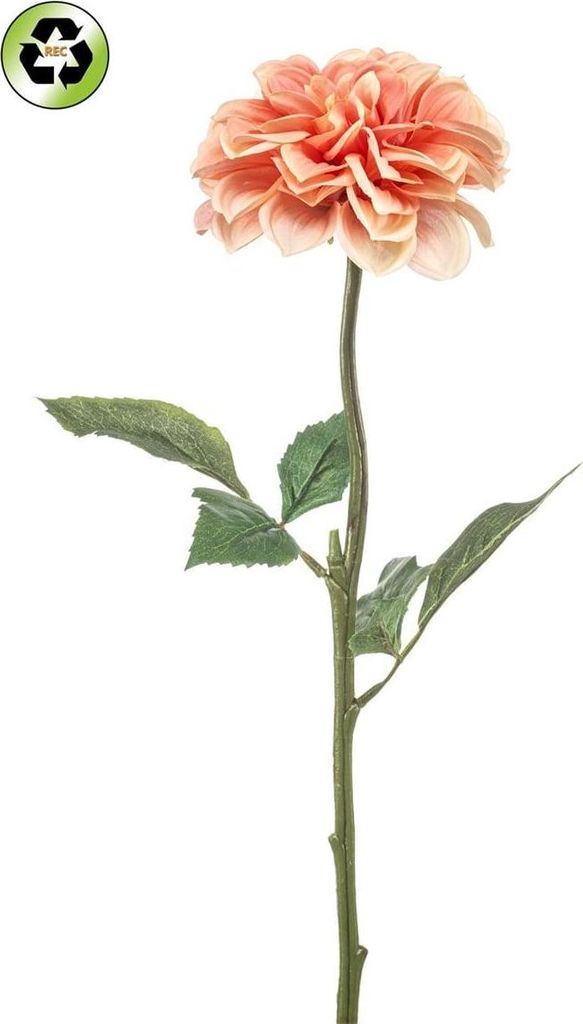 artplants.de Künstliche Dahlie TOWMER, Eco Collection, pfirsich, 55cm - Kunstblume Georgine