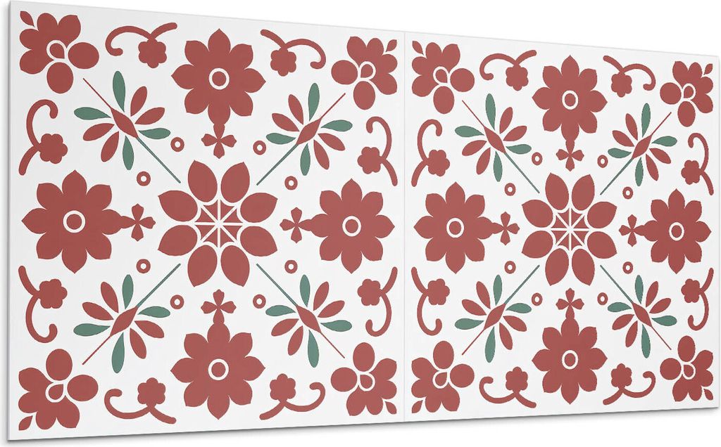 Blumenmuster Mit Blättern – Selbstklebende Fliesen – Wandverkleidung – Wandpaneel – PVC Fliesen – Vinylflisen – PCV Flisen – Selbstk...