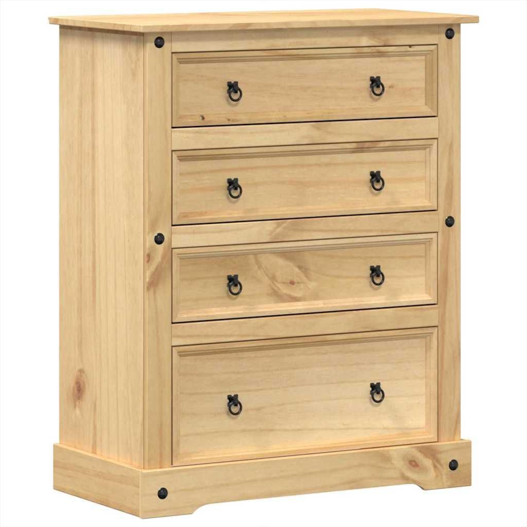 vidaXL Komoda  92x48x114 cm z masívneho borovicového dreva Obrázok produktu 