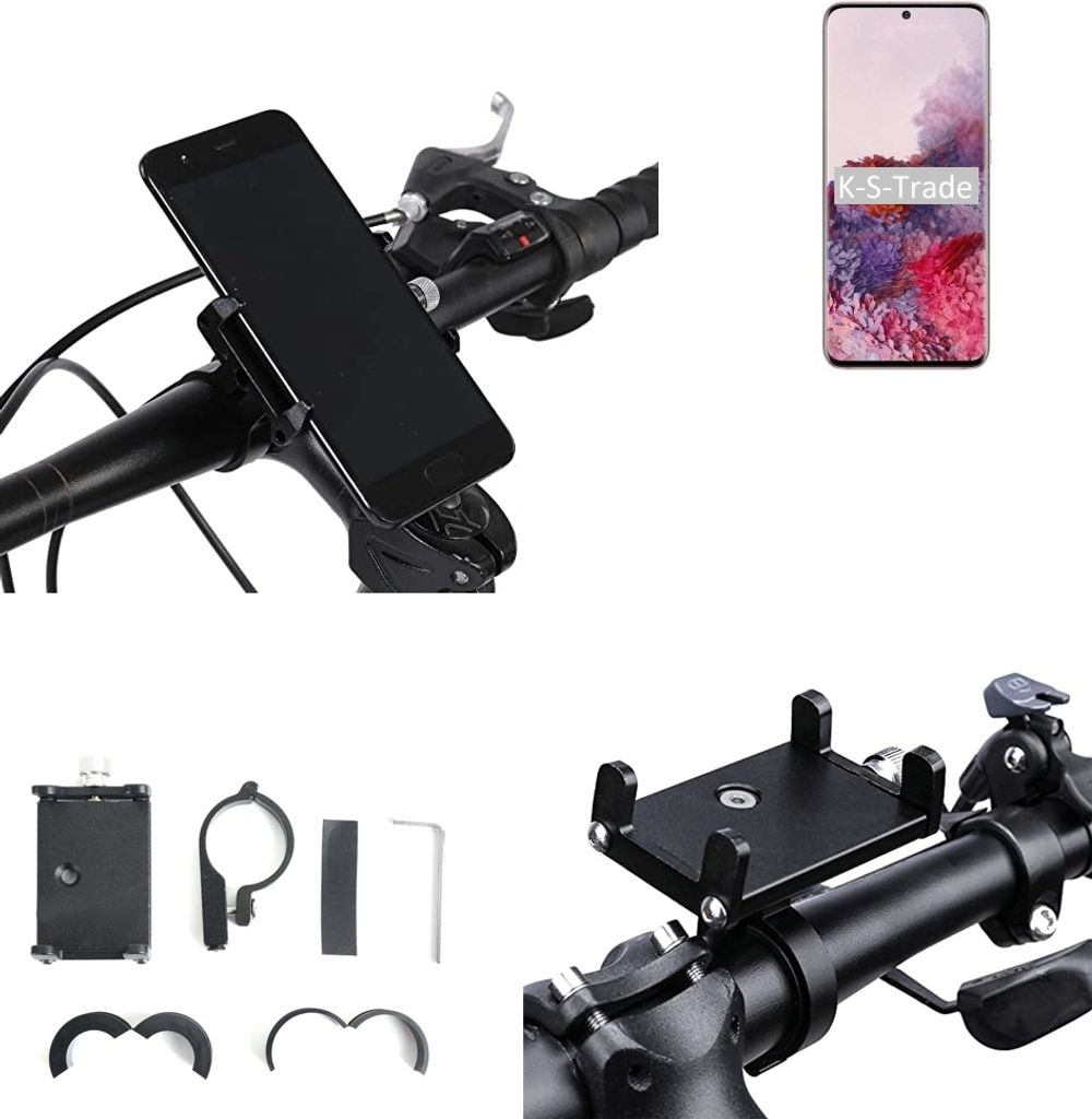 K-S-Trade Handyhalterung für das Fahrrad kompatibel mit Samsung Galaxy S20 Exynos Halter Lenkstange Fahrradhalterung Motorrad Bike Mount Befestigung