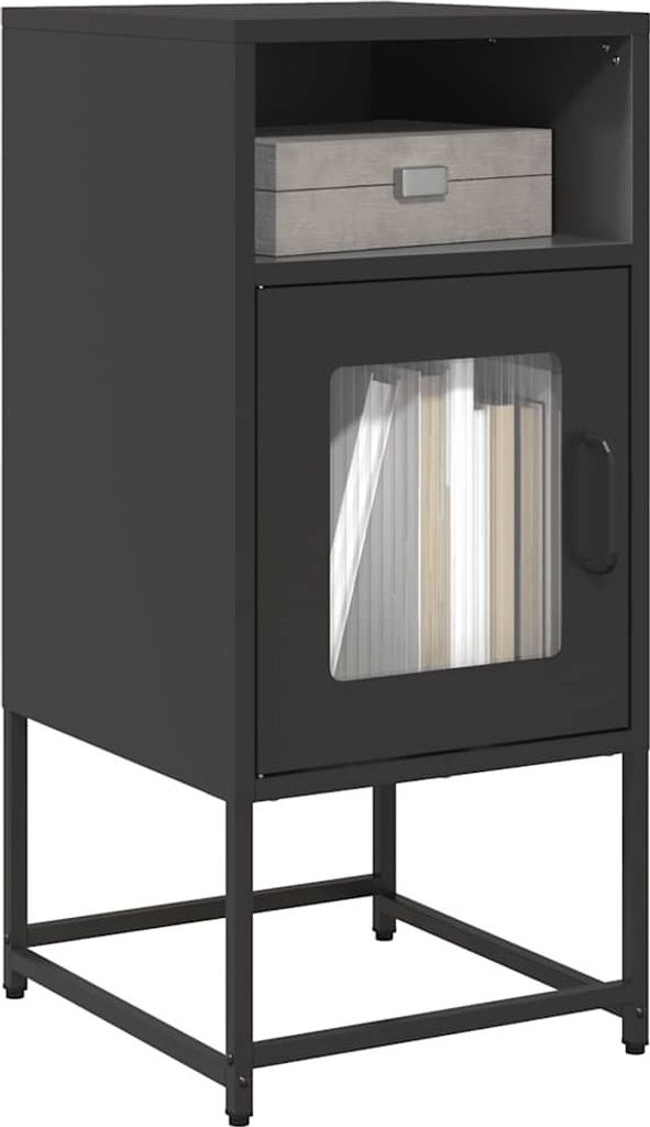 Maison Exclusive - Nachttisch Schwarz 36x39x78 cm Kaltgewalzter Stahl