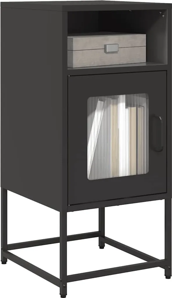 Chevet industriel noir en métal 78 cm de hauteur pour chambre moderne