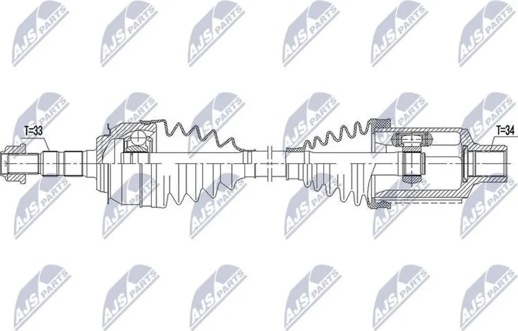 Cardan de transmission NTY NPW-DW-033 compatible avec Cruze 13334719