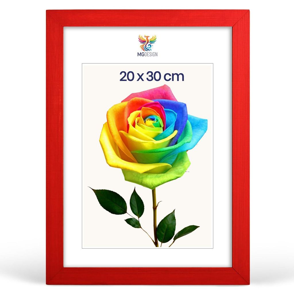 MG Design Bilderrahmen 20 x 30 cm - Fotorahmen mit Rot Produktbild 