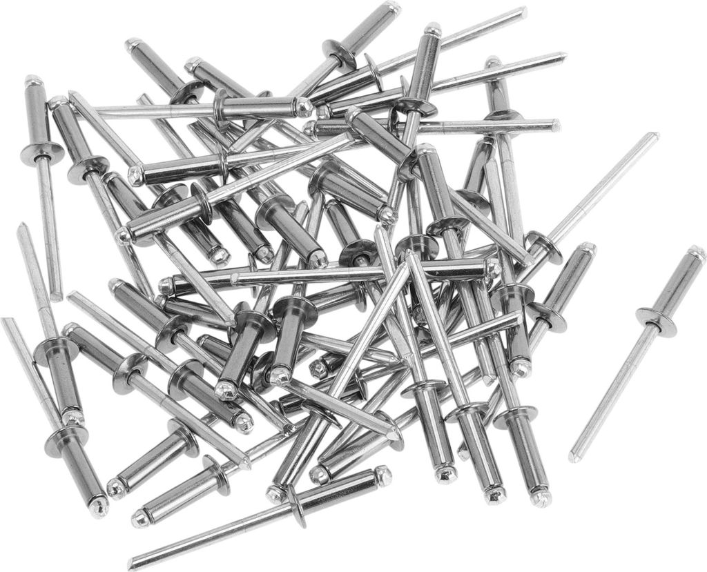 Dome Head Large Flange Blind Rivets 4mm Grip Diameter 13mm Grip Length 7.8mm Flange Diameter Stainless Steel Carbon Steel Silver Tone 50 Stk
