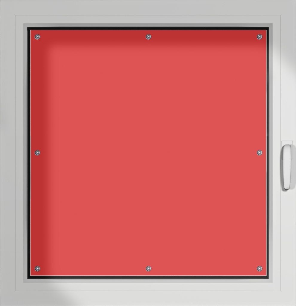Wallario Lichtschutzbild, Dekorativer Sichtschutz Sonnenschutz 96 x 100 cm mit Motiv: Rot - Verdunklung ohne Bohren