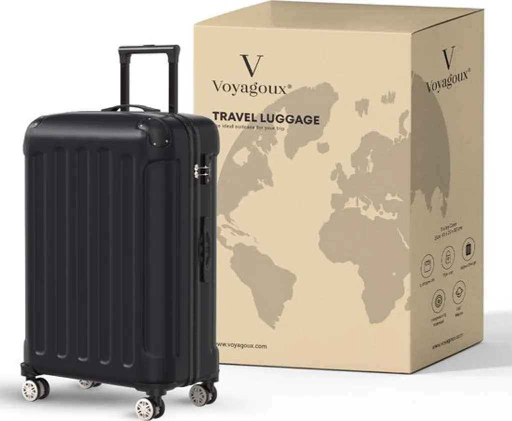 Voyagoux Black Collection: Set 4 Valigie Rigide ABS con TSA e Ruote - 13