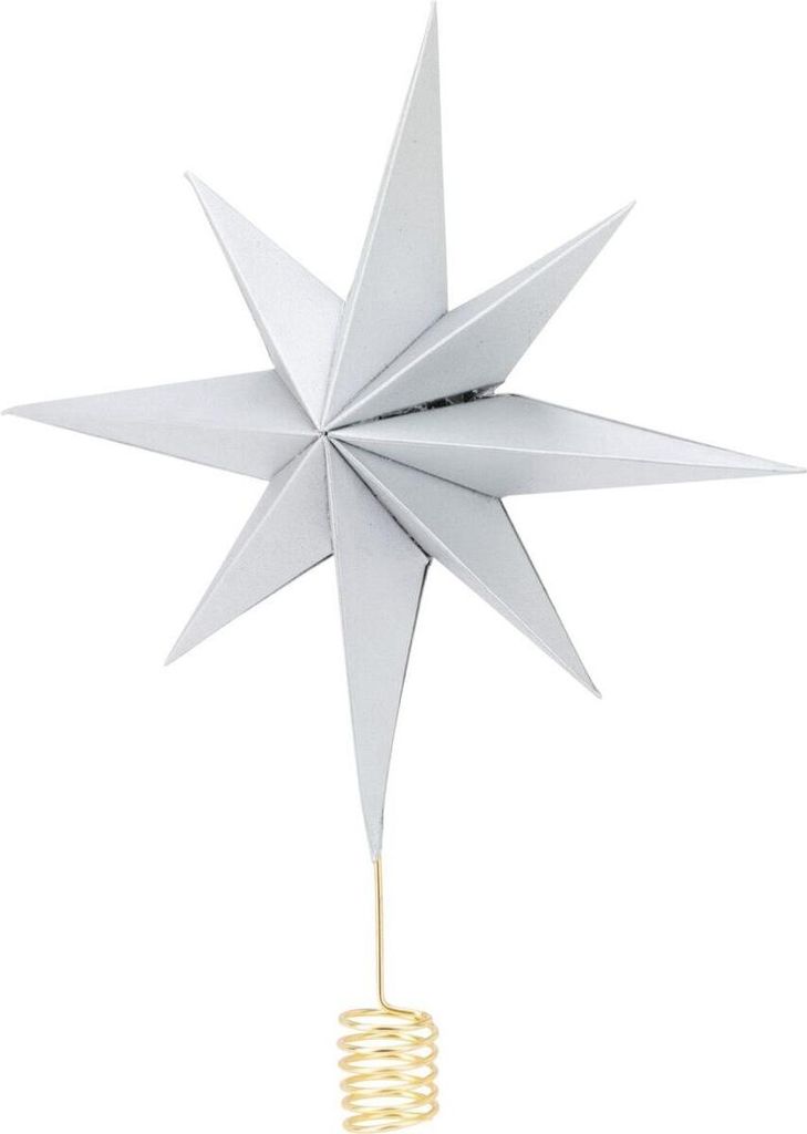 Weihnachtsbaumspitze Stern 28cm Papier Silber
