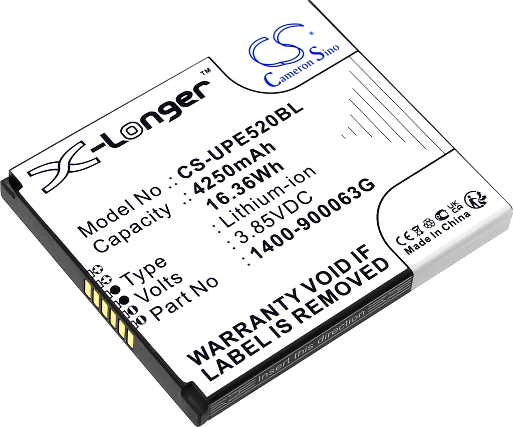 Batterie Techtek pour Unitech EA520 remplace 1400-900063G - Haute Qualité