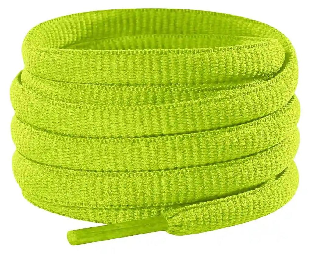 schnuersenkel laufschuhe oval gruen neon