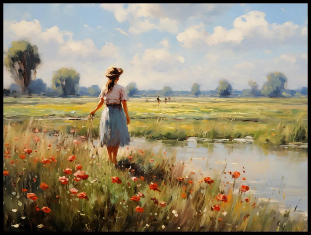 Poster Mural Calme rural 100x75 cm - Décoration Murale Paysage Nature