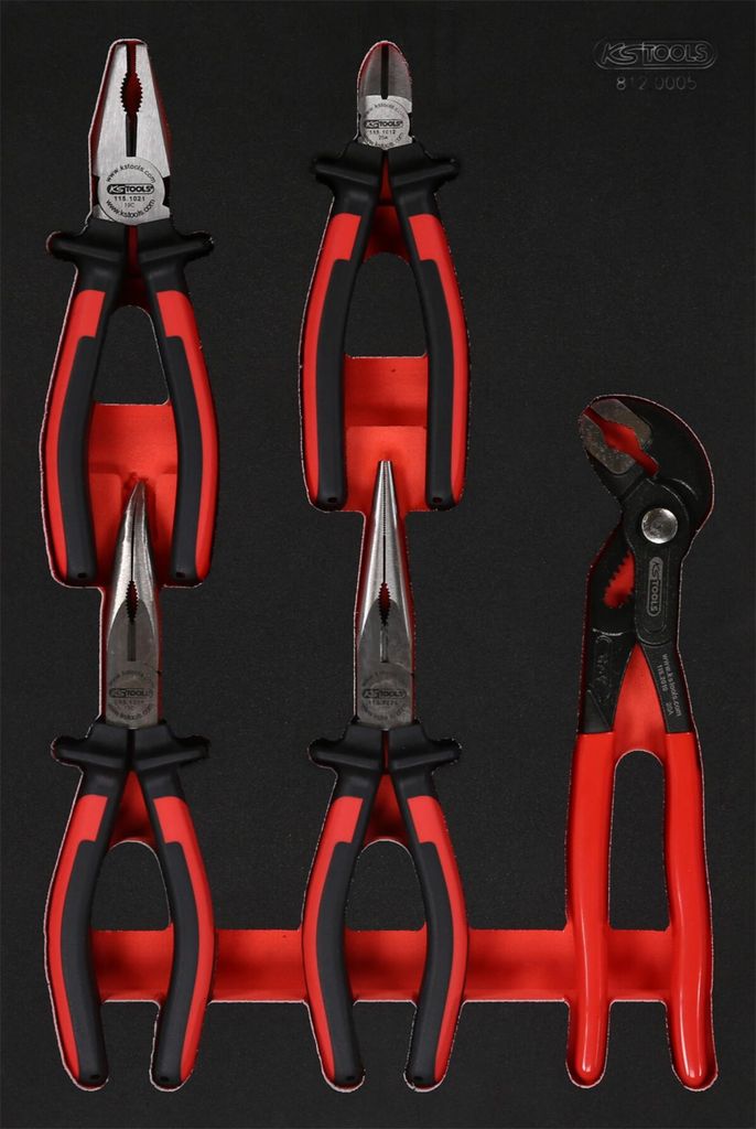 KS Tools Zangen-Satz in Schaumstoffeinlage, 5-tlg. Produktbild 