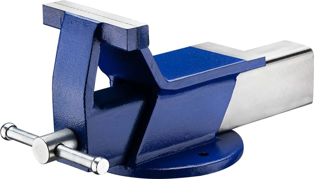 Wiltec Schraubstock aus Stahl mit 125 mm Klemmbacke, Parallelschraubstock mit 80 mm Spanntiefe, Tischschraubstock mit runder Basis und rutschfesten...