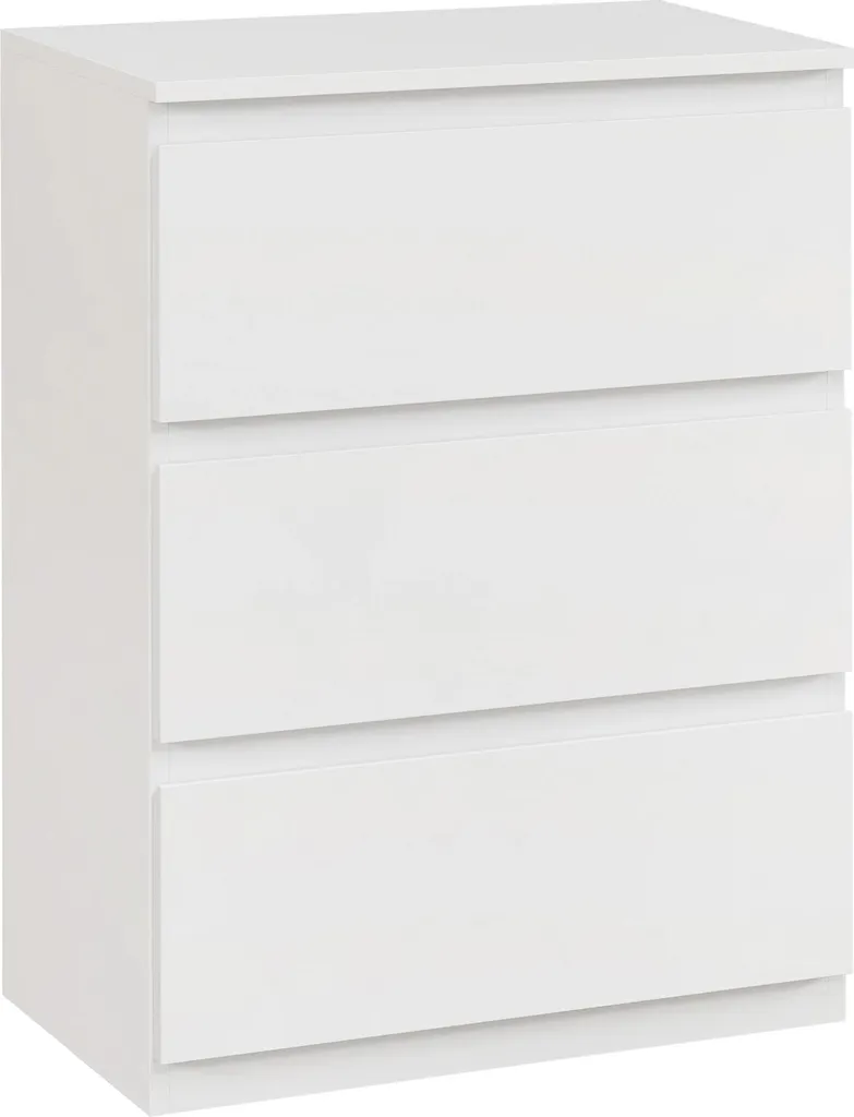 Meuble de salon à 3 tiroirs blanc pailleté commode de rangement stable