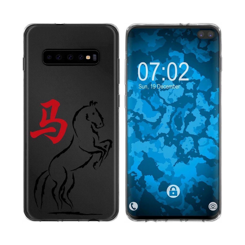 PhoneNatic Case kompatibel mit Samsung Galaxy S10 Plus Silikon-Hülle Tierkreis Chinesisch M7