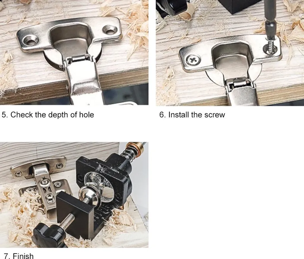 Kit gabarit de perçage 35mm en aluminium avec mèche et pince à vis