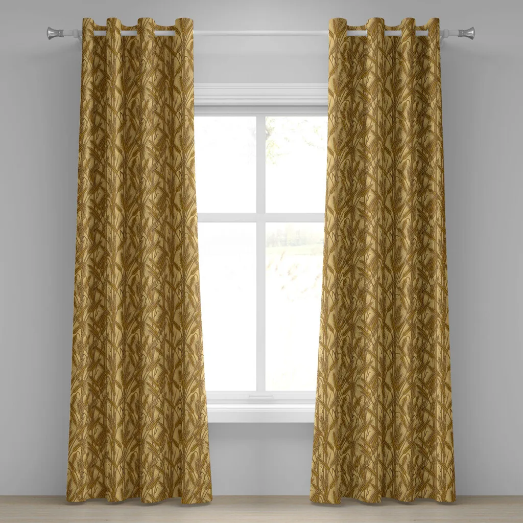 Rideau Occultant Partiel pour Chambre - Déco Nature Jaune 280x245