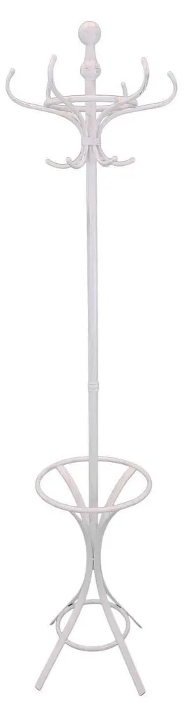 Porte-manteau stable Sara en acier blanc antique pour rangement déco