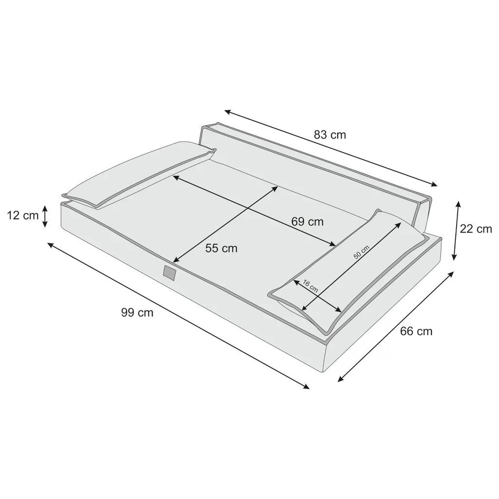 Divano Ortopedico Cani 99x66 cm - Cuscino Ergonomico per Articolazioni - 7